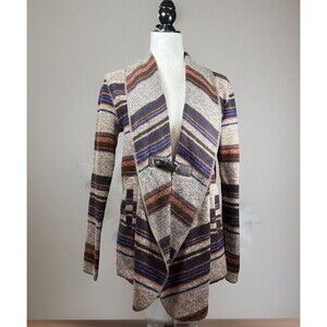 Fenn Wright Manson Poncho Wrap Cardigan M Striped Sweater Jacket Boho Cowgirl
